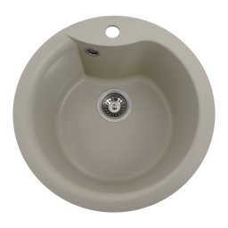 Chiuveta bucatarie granit rotunda Elefant Premium Turas 480, Safari bej, 482 mm