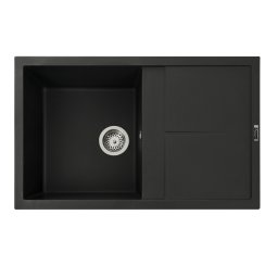 Chiuveta bucatarie din granit compozit Elefant Premium Selena, negru metalic 785x495 mm