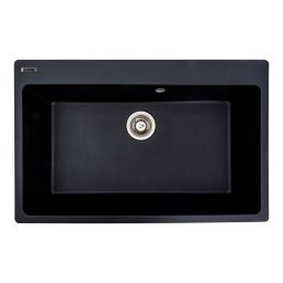 Chiuveta de bucatarie din granit Elefant Premium Bogema, negru metalic 780x500