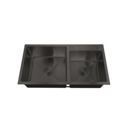 Chiuveta bucatarie MIXXUS HM7849D-215 din inox Nano Black, 2 cuve, 780x490 mm