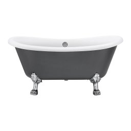 Cada freestanding ovala din acril gri mat, 150x70x72 cm, Bright Grey