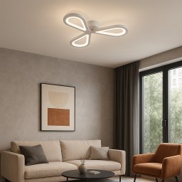 Lustra LED Auralius 18W, 3 petale, lumina neutra 4000K, alb mat