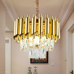 Candelabru din cristal VERSAILLES Petito, auriu, 3xE14, Ø30 cm, inaltime reglabila