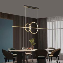 Lustra LED suspendata Cassandra 40W, liniara, dimabila, cu telecomanda, auriu