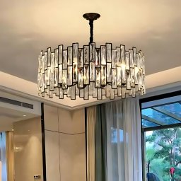 Candelabru din cristal MALBORK Eleganza, negru, 8xE14, Ø49 cm, înaltime reglabila