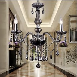 Candelabru din cristal negru AUGUST Eleganza, 3xE14, Ø48 cm, înaltime reglabila