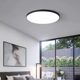 Plafoniera LED SOLIS 37 cm, 33W, lumina rece 6000K, negru mat