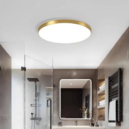 Plafoniera LED SOLIS 27 cm, 20W, lumina rece 6000K, finisaj auriu