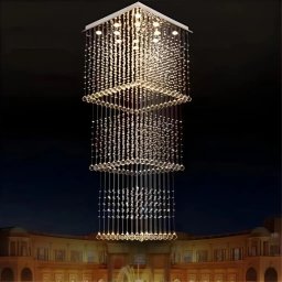 Candelabru LED din cristal Palatina auriu 80W, 50 cm, pentru casa scarii