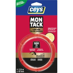 Banda dublu adeziva gel Ceys Montack Express, montaj instant, 2,5 m x 19 mm