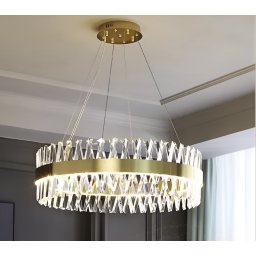 Candelabru LED CASERTA 68W dimabil cu telecomanda, 3 temperaturi, diametru 60 cm, auriu