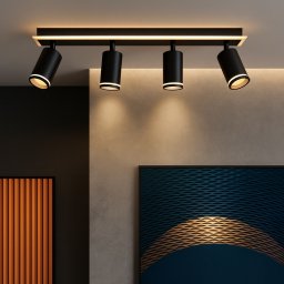 Lustra LED Ellen 46W cu proiector reglabil, 3 nuante, negru