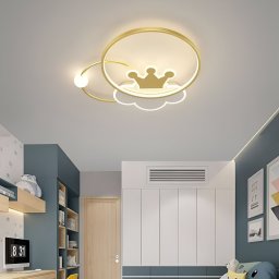 Lustra LED Rafael 57W, dimabila, cu telecomanda, 3 temperaturi, auriu