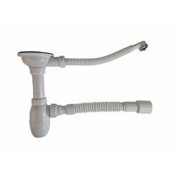 Sifon pentru chiuveta cu preaplin B426 1 1/2, grila inox si furtun flexibil