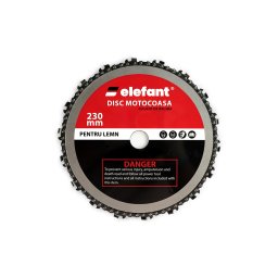Disc motocoasa cu lant tip drujba 230 mm, alezaj 25,4 mm Elefant