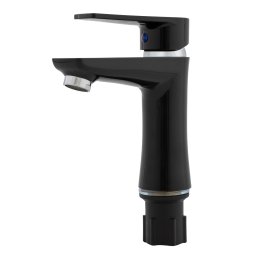 Baterie lavoar neagra din termoplastic PLAMIX Oscar-001, monocomanda