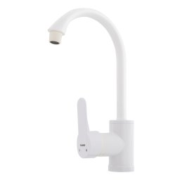 Baterie monocomanda din plastic PLAMIX Leon-011, alba, cu pipa înalta