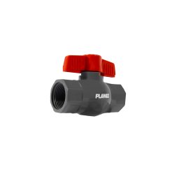 Robinet PVC 1 inch PLAMIX PVF cu filet interior-interior, gri/rosu