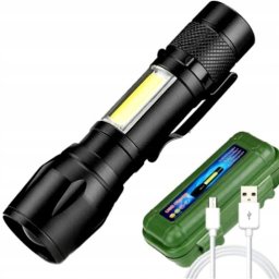 Lanterna LED din aluminiu cu zoom, acumulator si încarcare USB VARGO VL676