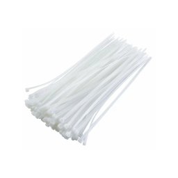 Set 100 coliere din plastic albe VARGO 3x150 mm pentru prindere cabluri