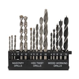 Trusa burghie 15 buc pentru lemn, metal si zidarie, ROTOR RBM15