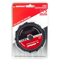 Disc pentru flex cu lant de drujba 115 mm Elefant, pentru taiere si modelare lemn