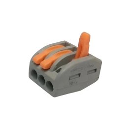 Conector electric rapid 3 poli pentru lustre si oglinzi LED, cu parghie, fara surub