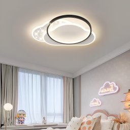 Lustra LED Nuvia 71W cu telecomanda, model Nor, dimabila, negru