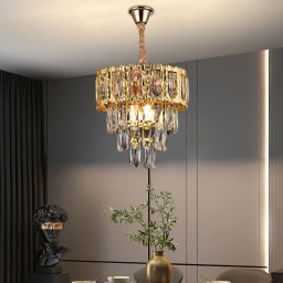 Candelabru din cristal Belvedere Petito, 3xE14, Ø30 cm, auriu lucios, reglabil