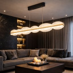 Lustra LED suspendata ISOTTA 105W cu telecomanda, dimabila, negru-argintiu
