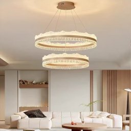 Lustra LED suspendata Nivalis 126W cu telecomanda, dimabila, auriu