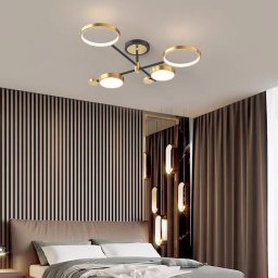Lustra LED Maria cu telecomanda, 4 elemente, 22W, dimabila, auriu