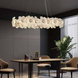 Candelabru din cristal Cadenza Allegro, auriu, 20xE14, înaltime reglabila, design floral