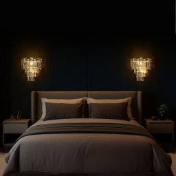 Aplica de perete din cristal BELMONTE, 3xE14, transparenta, design geometric