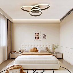 Lustra LED Ecaterina 27W, dimabila, cu telecomanda, 3 culori lumina, negru