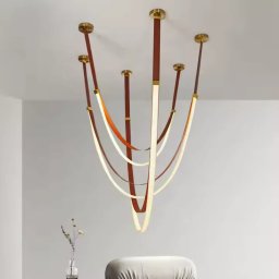 Candelabru LED modern ARIA Largo 36W, lumina neutra 4000K, maro, pentru living
