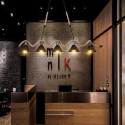 Lustra tip franghie cu 5 becuri E27, metal si sfoara maro, model LV570/5BK