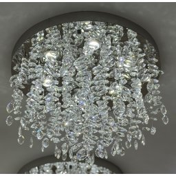 Candelabru LED cu cristal LLC210/550CH rotund, 30W, crom lucios, 3 nuante lumina