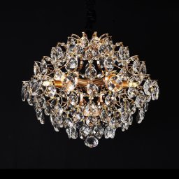 Candelabru din cristal auriu lucios CC9259/5FGD, 5xE14, diametru 40 cm