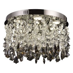 Candelabru LED rotund cu cristale LLC212/400BU, 22W, 3 temperaturi, crom lucios