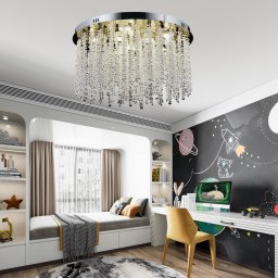 Candelabru LED din cristal LLC215/550WH rotund, 29W, auriu, 3 temperaturi