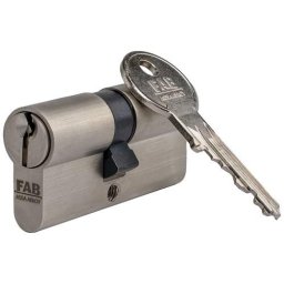 Cilindru usa FAB HOME 45/45 mm, 3 chei, nichel satinat, securitate sporita