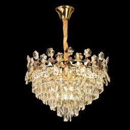 Candelabru din cristal CC6705/500GD, 9xE14, Ø50 cm, auriu lucios, inaltime reglabila