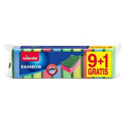 Bureti de vase Vileda Rainbow multicolori, set 9+1 gratis pentru bucatarie
