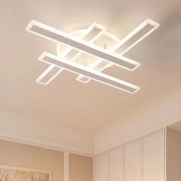 Lustra LED liniara 85W cu telecomanda, dimabila, 3 temperaturi, alb