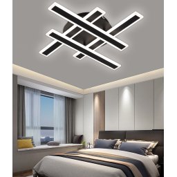 Lustra LED 80W cu telecomanda, dimabila, negru, 3 lumini (LT755/4BK)