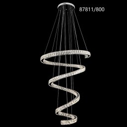Candelabru LED spirala din cristal, 80 cm, dimabil, argintiu, 3 nuante lumina