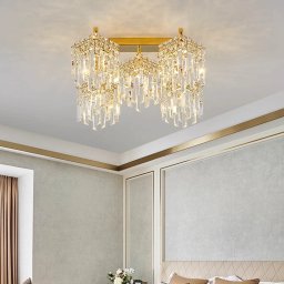 Candelabru din cristal CC180/5GD auriu, 5xE14, 45x45x31,5 cm, interior