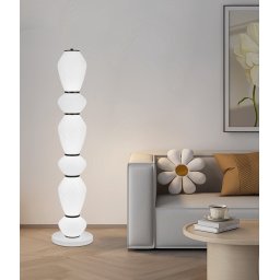 Lampadar LED modern 82W cu telecomanda, 120 cm, negru, 3 temperaturi