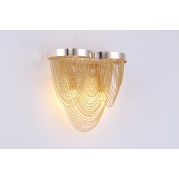 Aplica candelabru B8026/2GD auriu, 2xE14, diametru 23 cm, fier si aluminiu